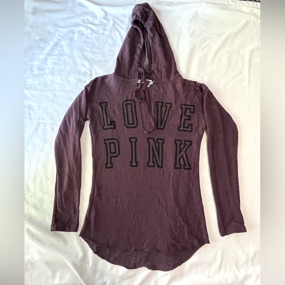 Victoria’s Secret pink maroon logo hoodie! Size XS